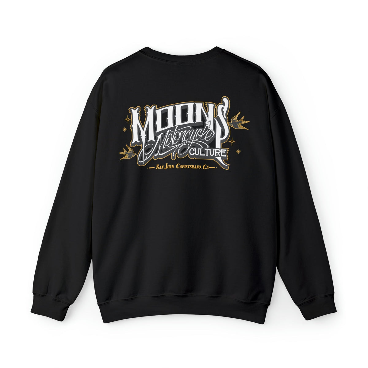 MOONSMC® San Juan Capistrano, Ca. Logo Heavy Blend Crewneck Sweatshirt MOONSMC® // Moons Motorcycle Culture