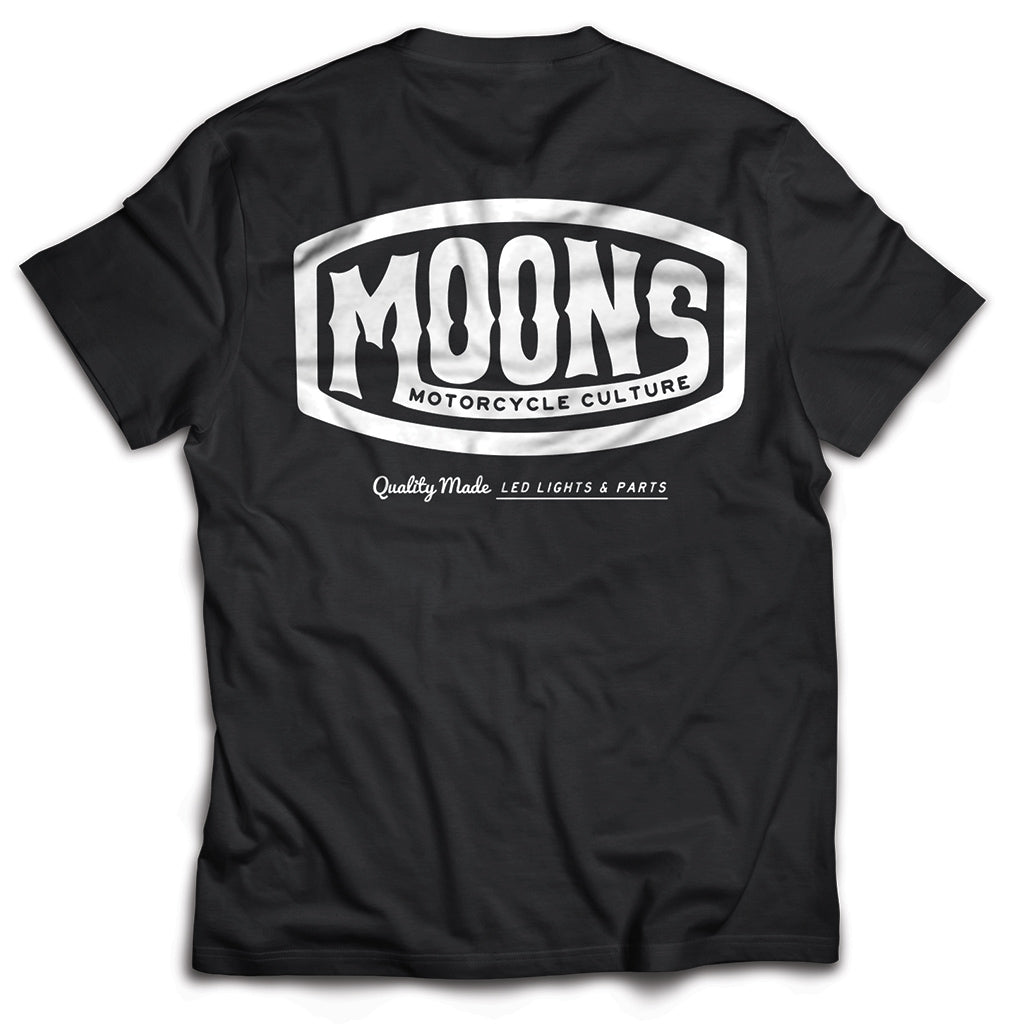 MOONSMC® Vintage Badge White Logo T-Shirt MOONSMC® // Moons Motorcycle Culture