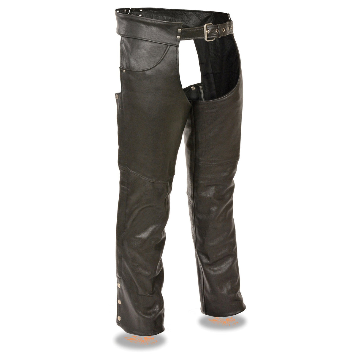 Milwaukee Leather Chaps for Men's Black Premium Leather - Classic Jean Style Pockets Motorcycle Chap - SH1101TALL Hot Leathers