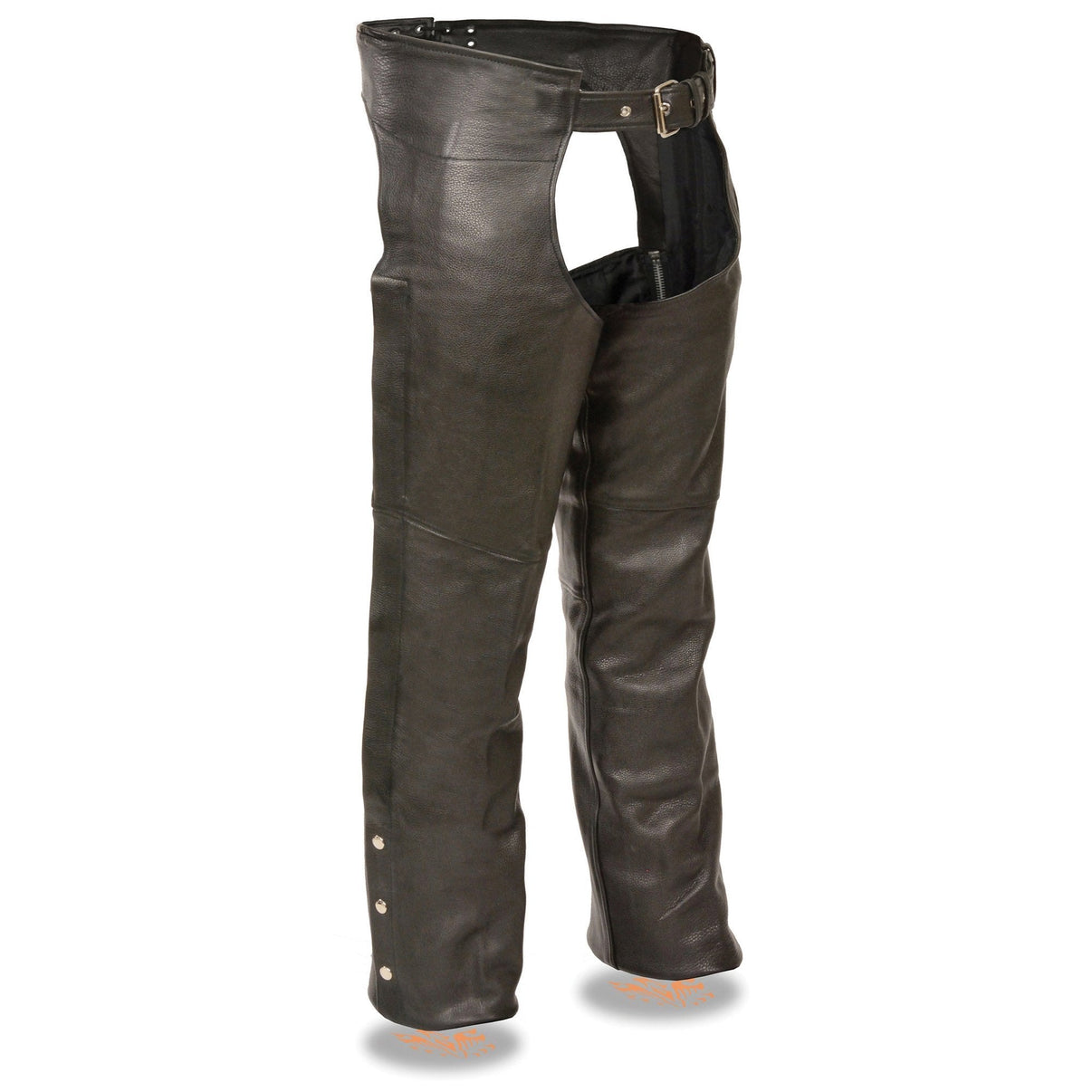 Milwaukee Leather Chaps for Men's Black Premium Leather Fully Lined - Coin Pocket Motorcycle Riders Chap - SH1115 Hot Leathers