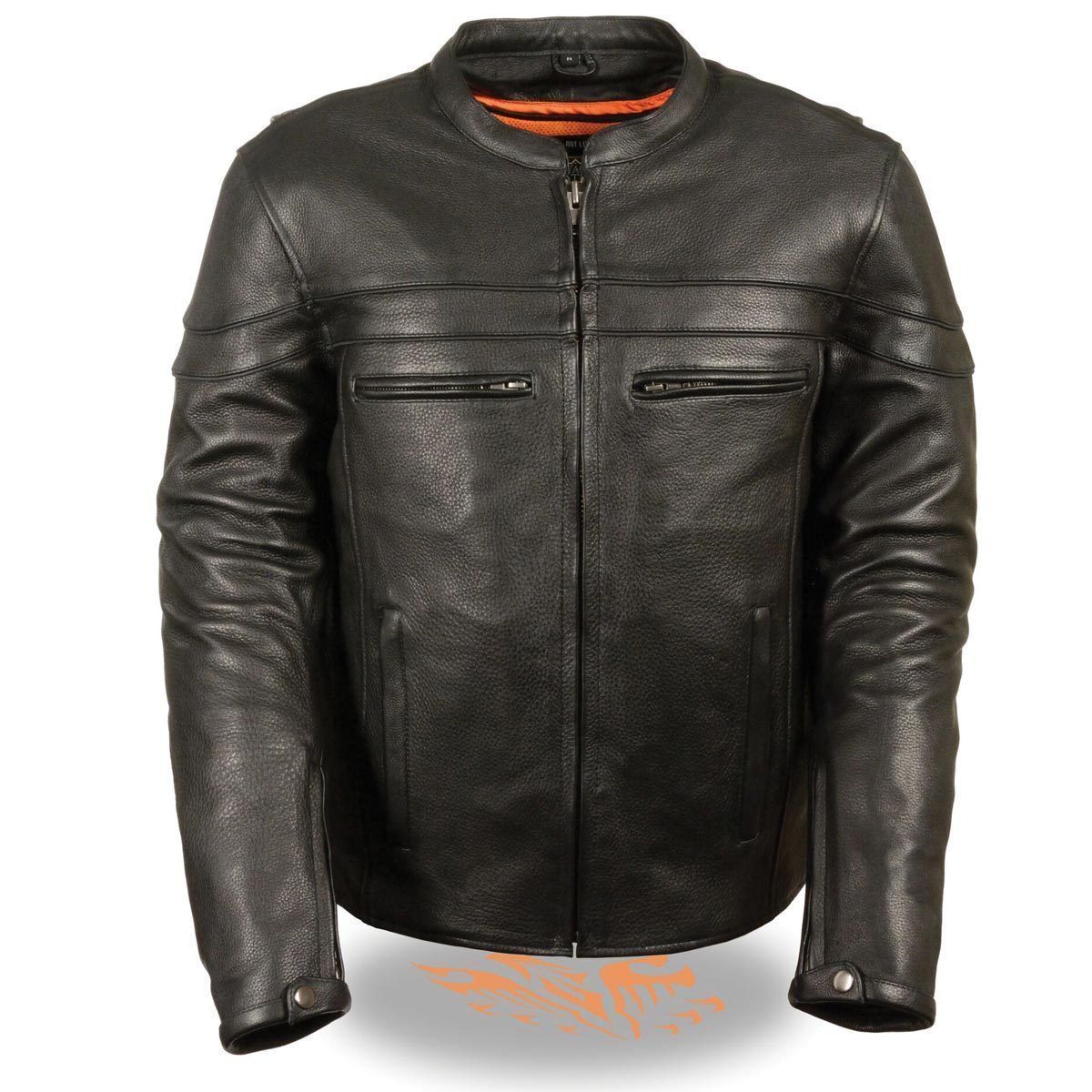 Milwaukee Leather ML1408 Men's Black 'Savage' Sporty Crossover Leather Jacket Hot Leathers