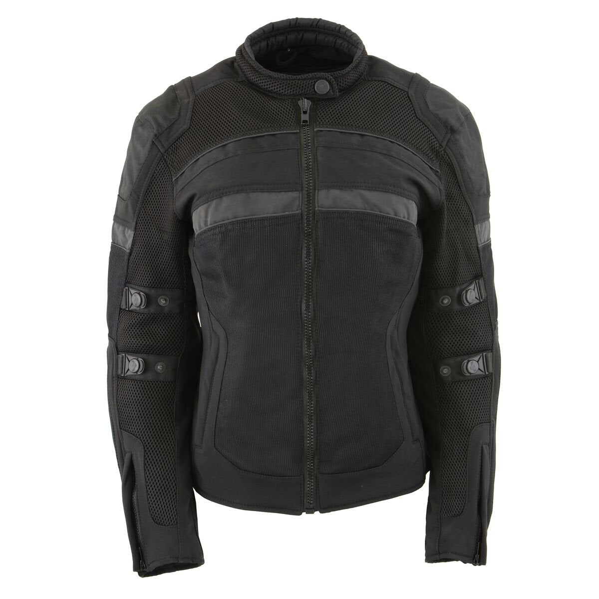 Milwaukee Leather MPL2775 Black Armored Textile Motorcycle Jacket for Women - All Season Jacket w/ Removable Liner Hot Leathers