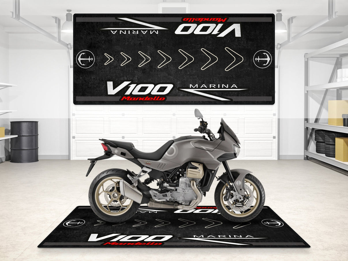 Designed Pit Mat for Moto Guzzi V100 Mandello Marina - MM7204 MPM Motorcycle Mat