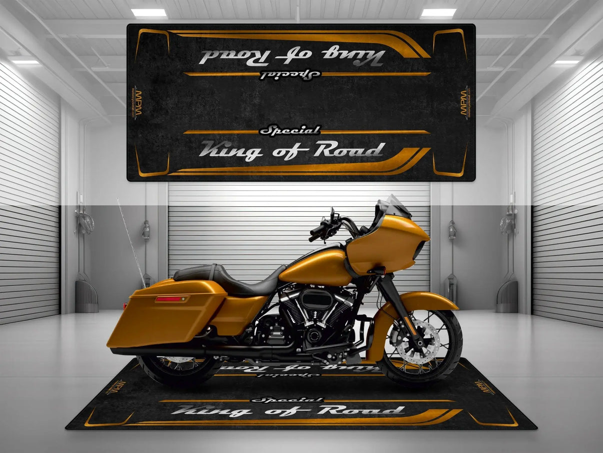 Motorcycle Mat for Cruiser Motorcycle "Special King of Road" - MM7346 MPM Motorcycle Mat