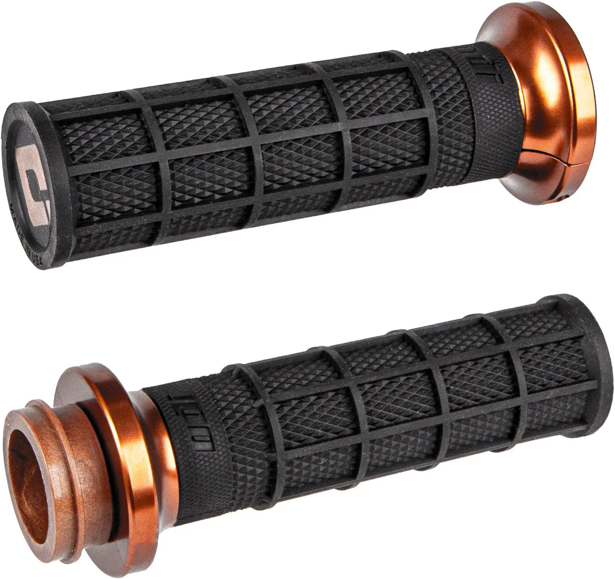 ODI Lock On Waffle Style Grips - Blk/Bronze For Cable Throttle V-Twins ODI