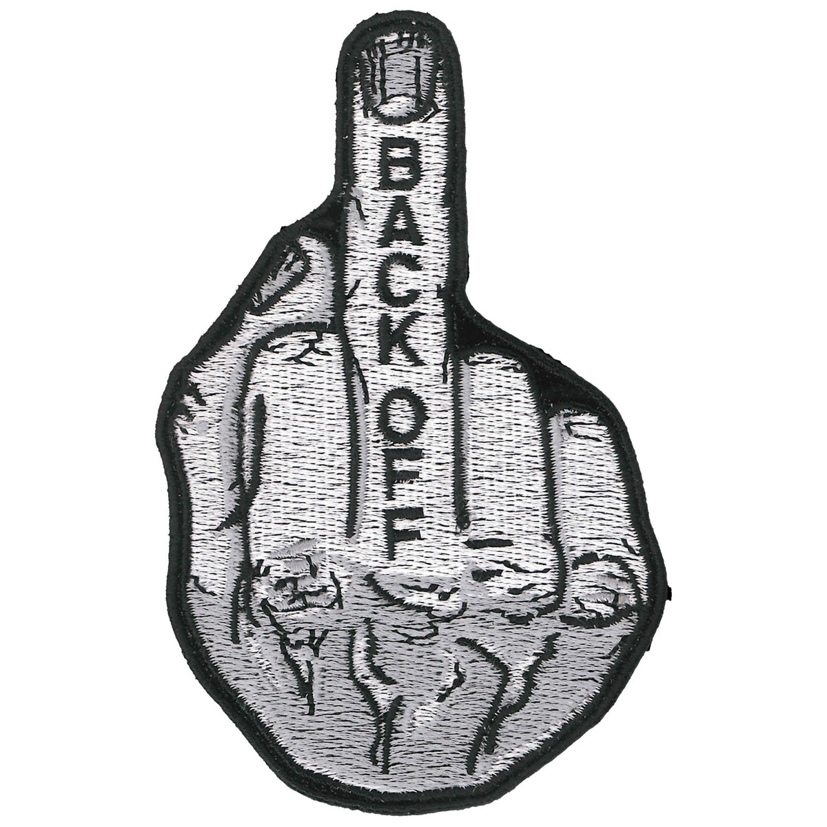 Hot Leathers Back Off Middle Finger 4" Patch Hot Leathers