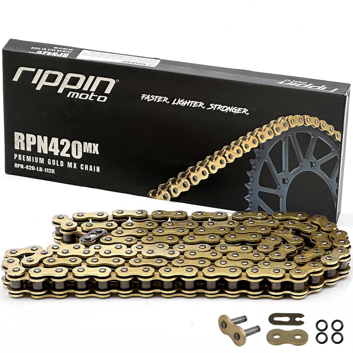 RPN420MX Premium Gold MX O-Ring Chain for Sur-Ron LBX, Talaria, Rawrr & E-Ride PRO SS Rippin Moto