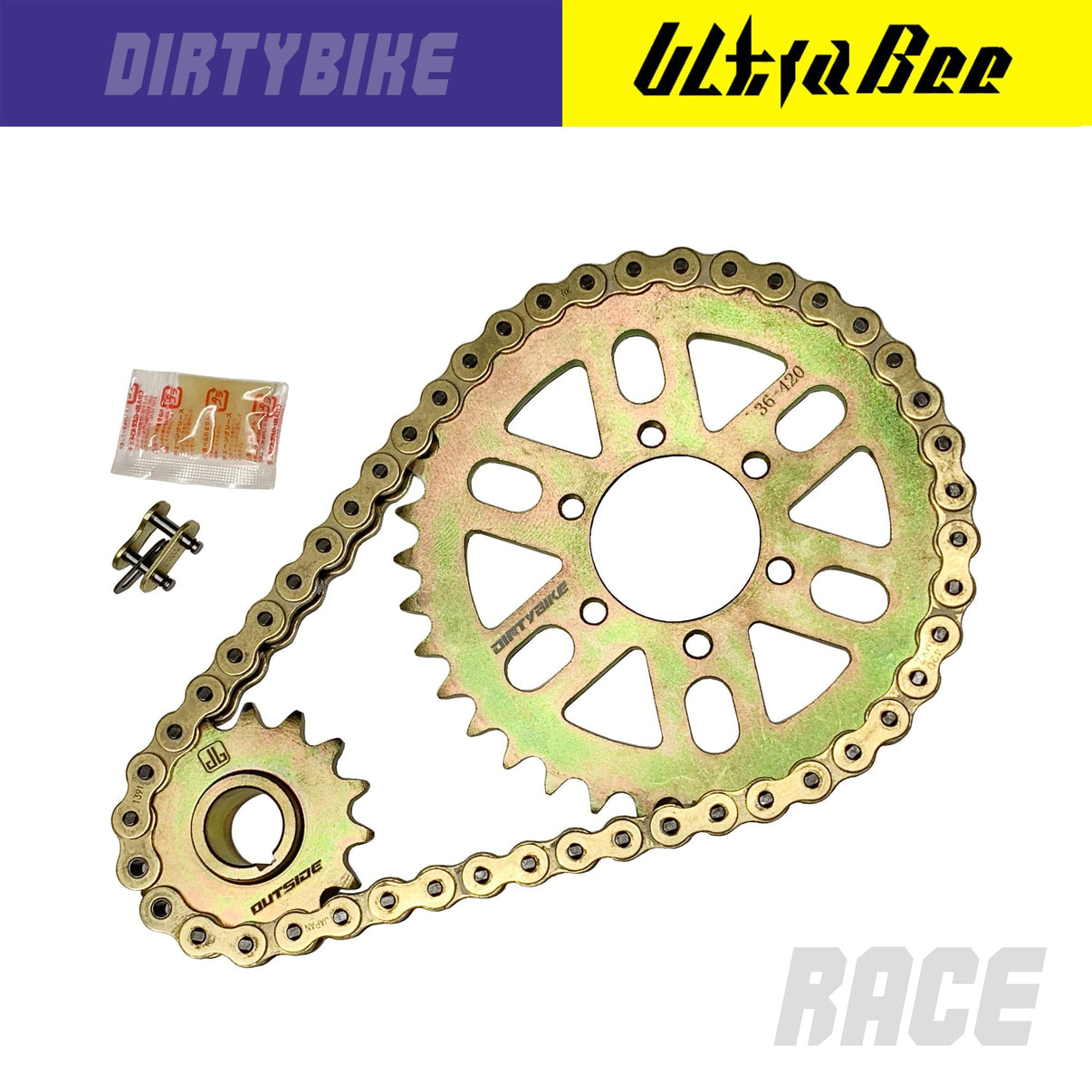 Race Primary Belt to Chain Conversion Kit | 420 RK MXZ | Surron Ultra Bee eDirtyBike
