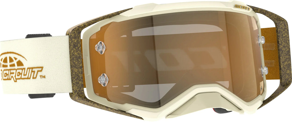 SCOTT Prospect X Pro Circuit Goggles - Beige/white/Brown with Amp Gold lens SCOTT
