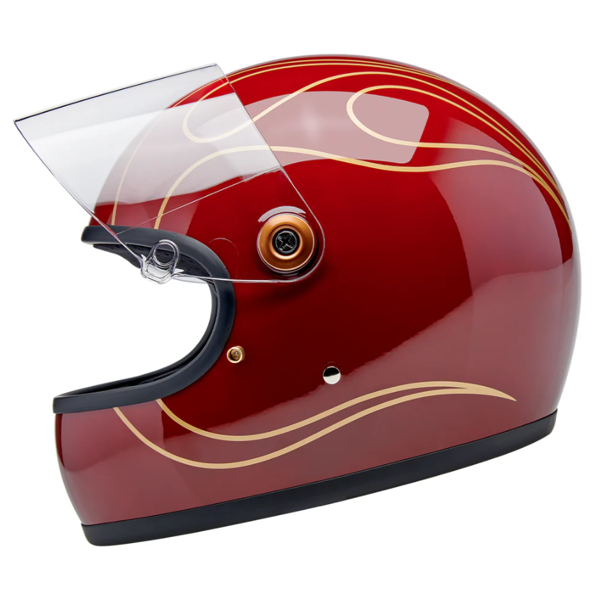 Biltwell Gringo S Helmet - Gloss Garnet Red Flames - LiveTheGnar