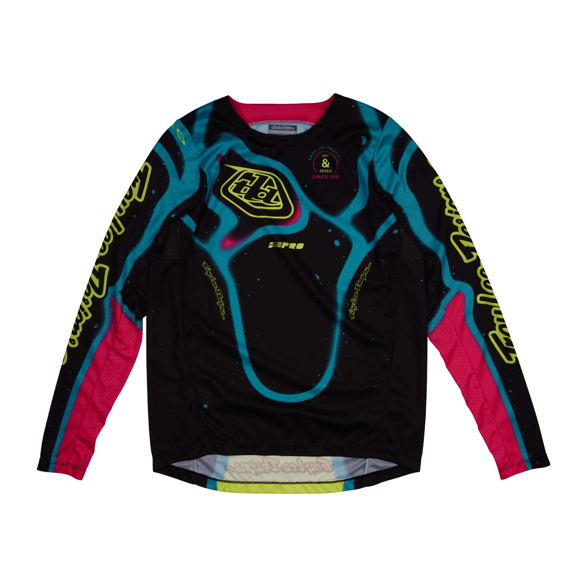 Youth GP Pro Jersey Membrane BLACK / GLO YELLOW image 1