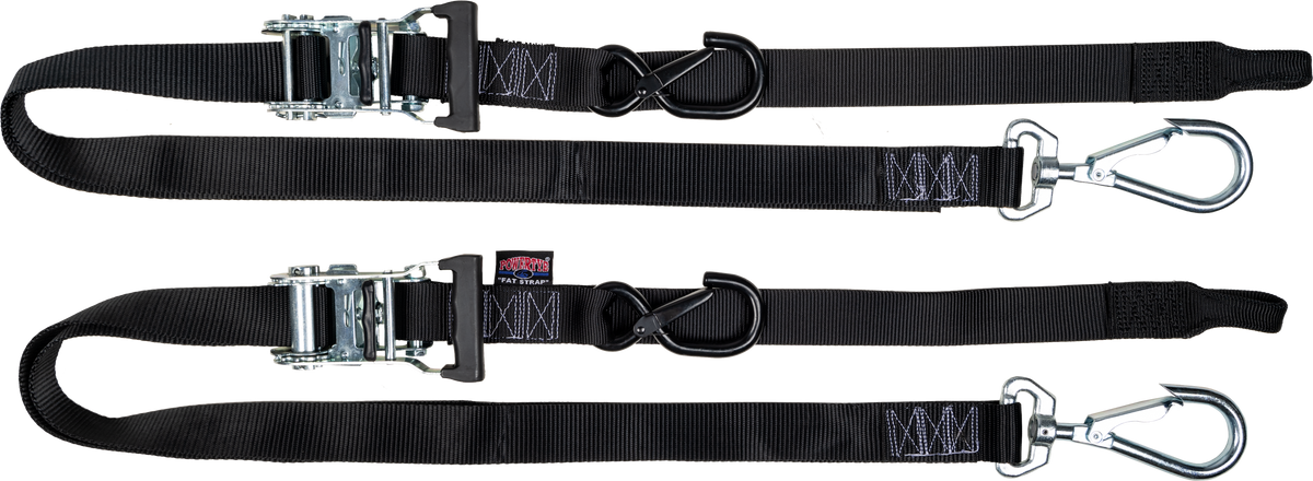 Tie Down Rat Sec Hooks/Swivel 1.5"X6' Blk/Blk W/Storage Bag POWERTYE