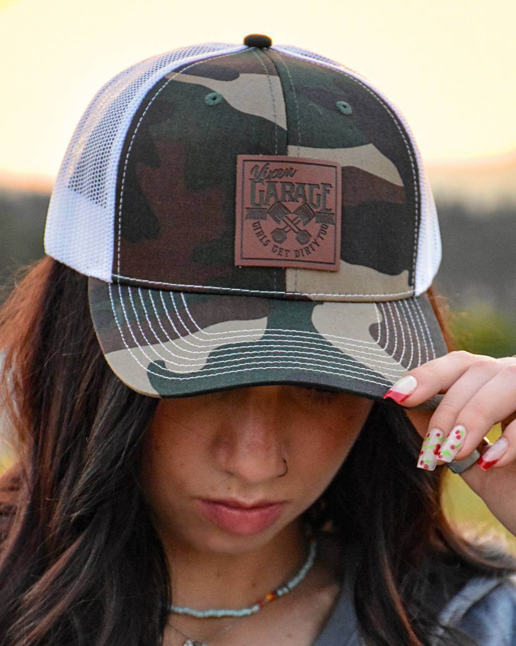 Garage Girls Camo Trucker Hat - LiveTheGnar