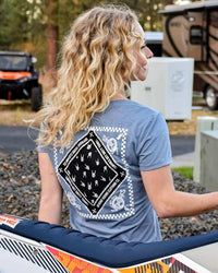 Bandana Ladies V Neck Tee - LiveTheGnar