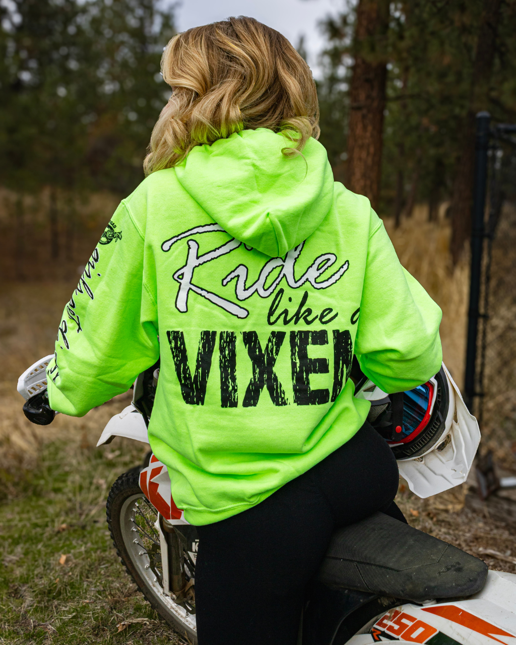 Ride like a Vixen Hoodie - Neon Green - Off-Road Vixens - LiveTheGnar