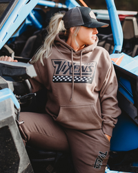 Off the Wall Heavy Weight Hoodie - Brown OFF-ROAD VIXENS CLOTHING CO.