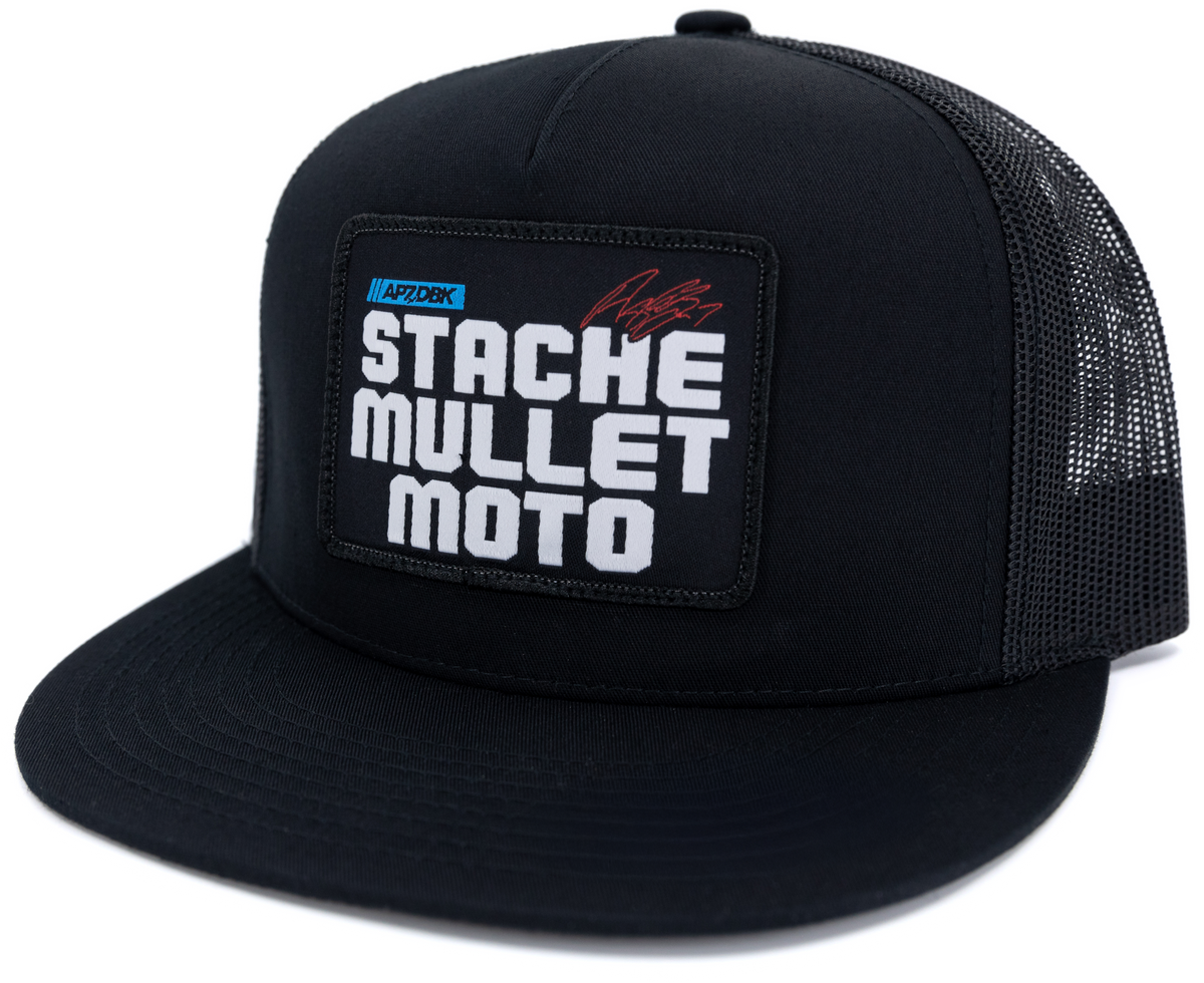 DBK AP7 Stache Mullet Moto 2Fifty Trucker Hat - Black