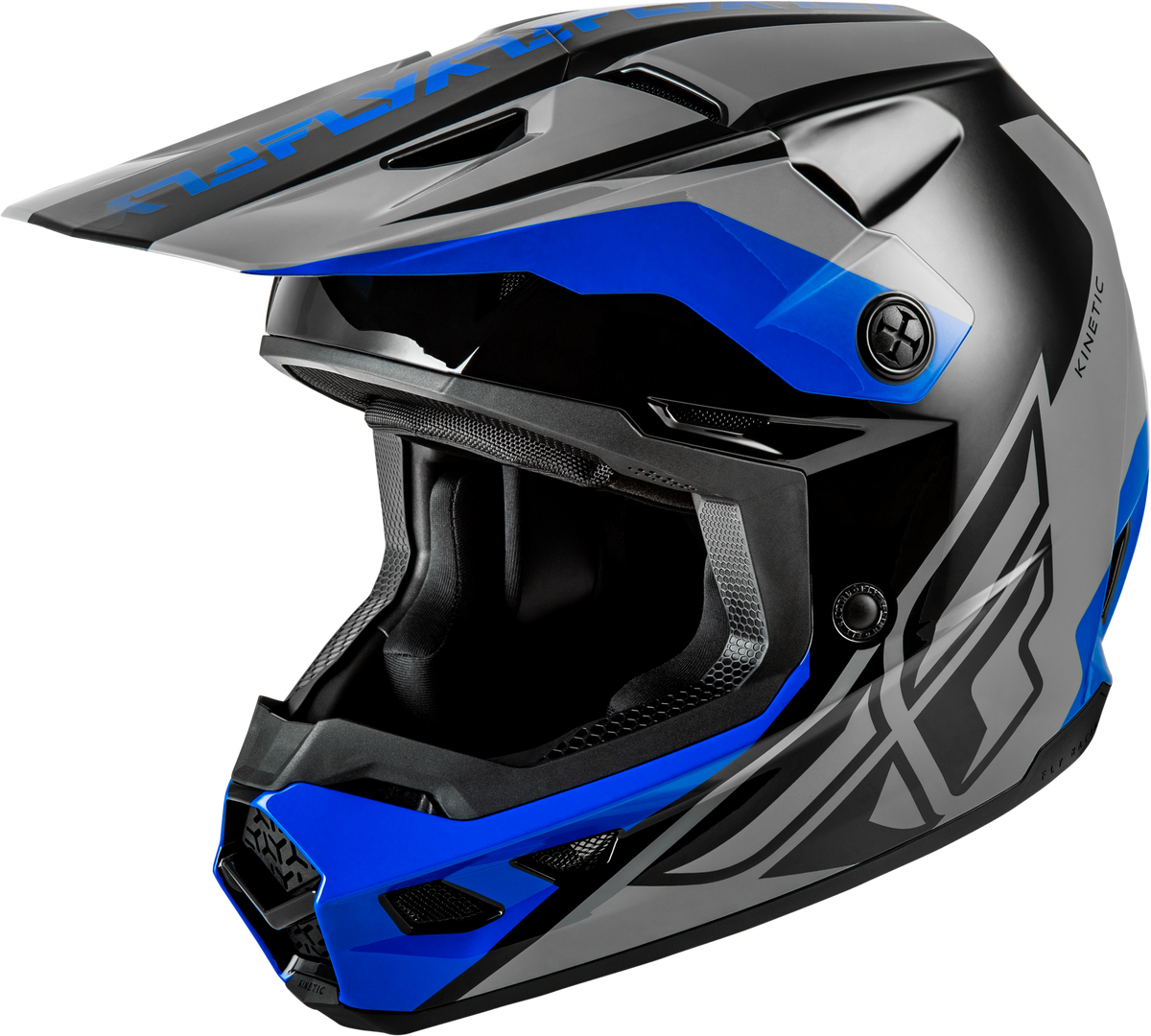 FLY Racing 2026 Kinetic Crest Helmet - Grey/Black/Blue