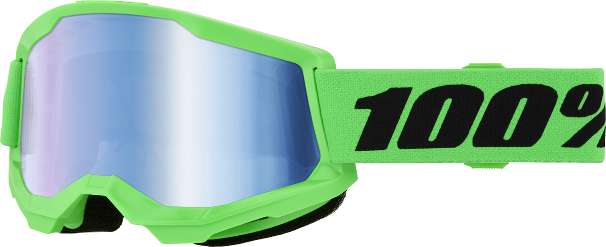 Strata 2 Goggle Neon Green  Blue Mirror Lens