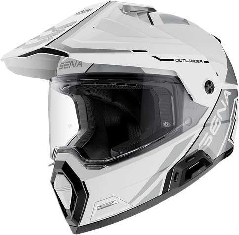SENA Outlander Dual Sport Helmet - Glossy White - product view 1