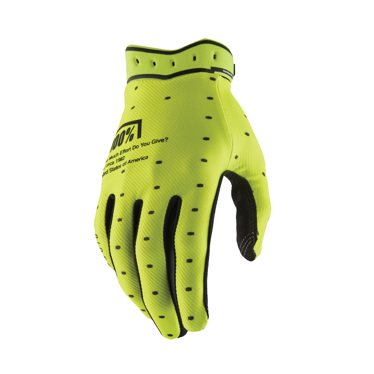 100% Ridefit Gloves - Fluo Yellow