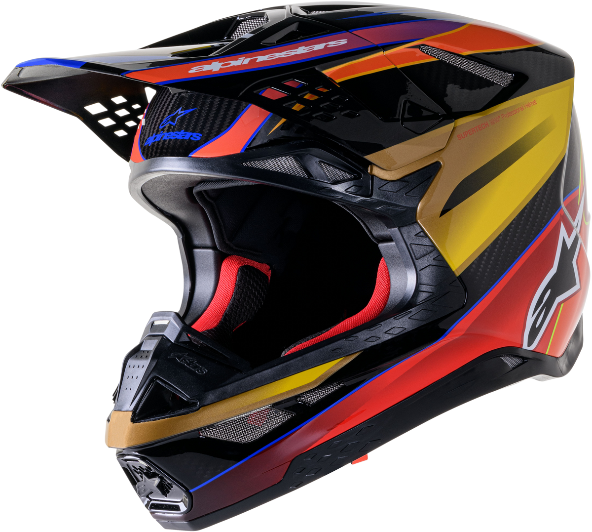Alpinestars Supertech M10 Era Helmet - Gold/Yellow/Rio Red Glossy