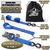 Tie Down Ratchet Straps with Soft Loops (1.6 in x 8 ft) - Heavy Duty Set | AAR Certified Break Strength (5,208 lbs) JACO