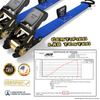 Tie Down Ratchet Straps (4 Pack) - 1 in x 15 ft | AAR Certified Break Strength (1,823 lbs) | Cargo Tie Down Set JACO