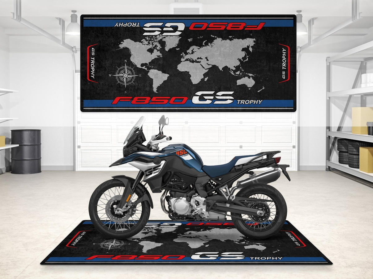 Designed Pit Mat for BMW F850 GS Motorcycle - MM7295 MPM Motorcycle Mat