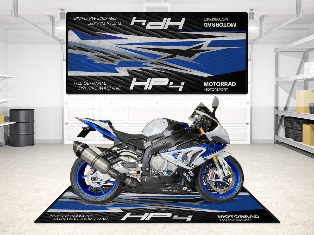 Designed Pit Mat for BMW 1000RR HP4 Motorcycle - MM7254 MPM Motorcycle Mat