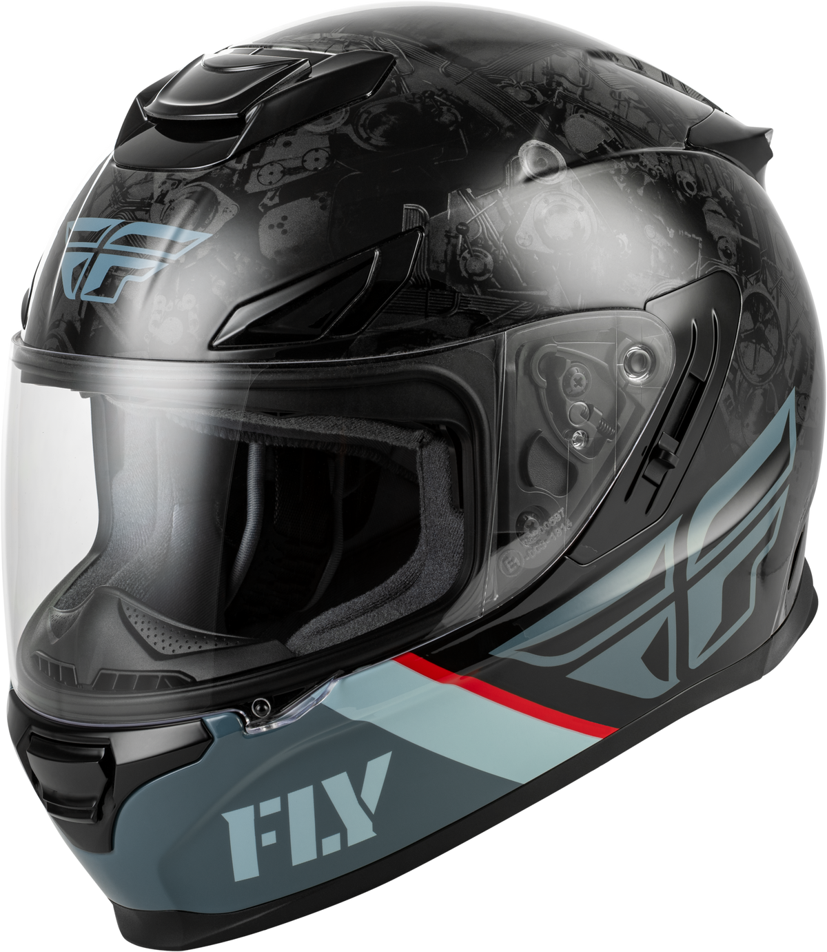 FLY Racing Sentinel Mech Helmet - Black/Grey/Red