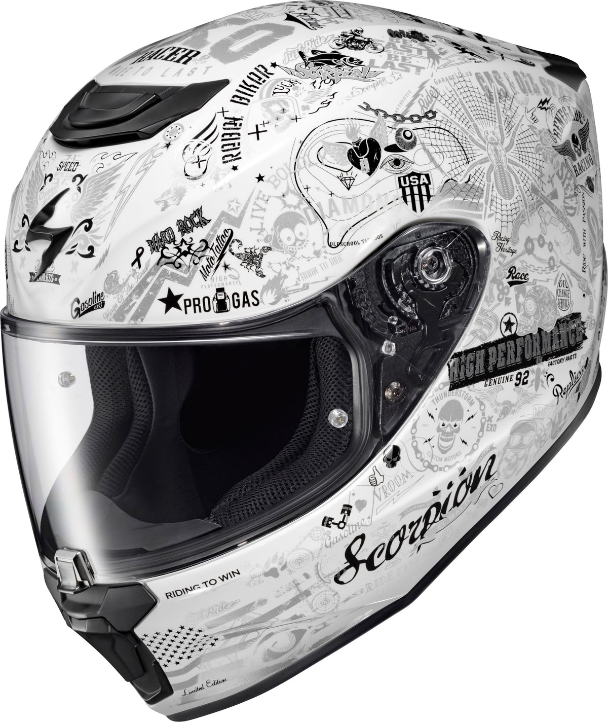 Scorpion EXO-R330 Full Face Helmet - Shake 2 White