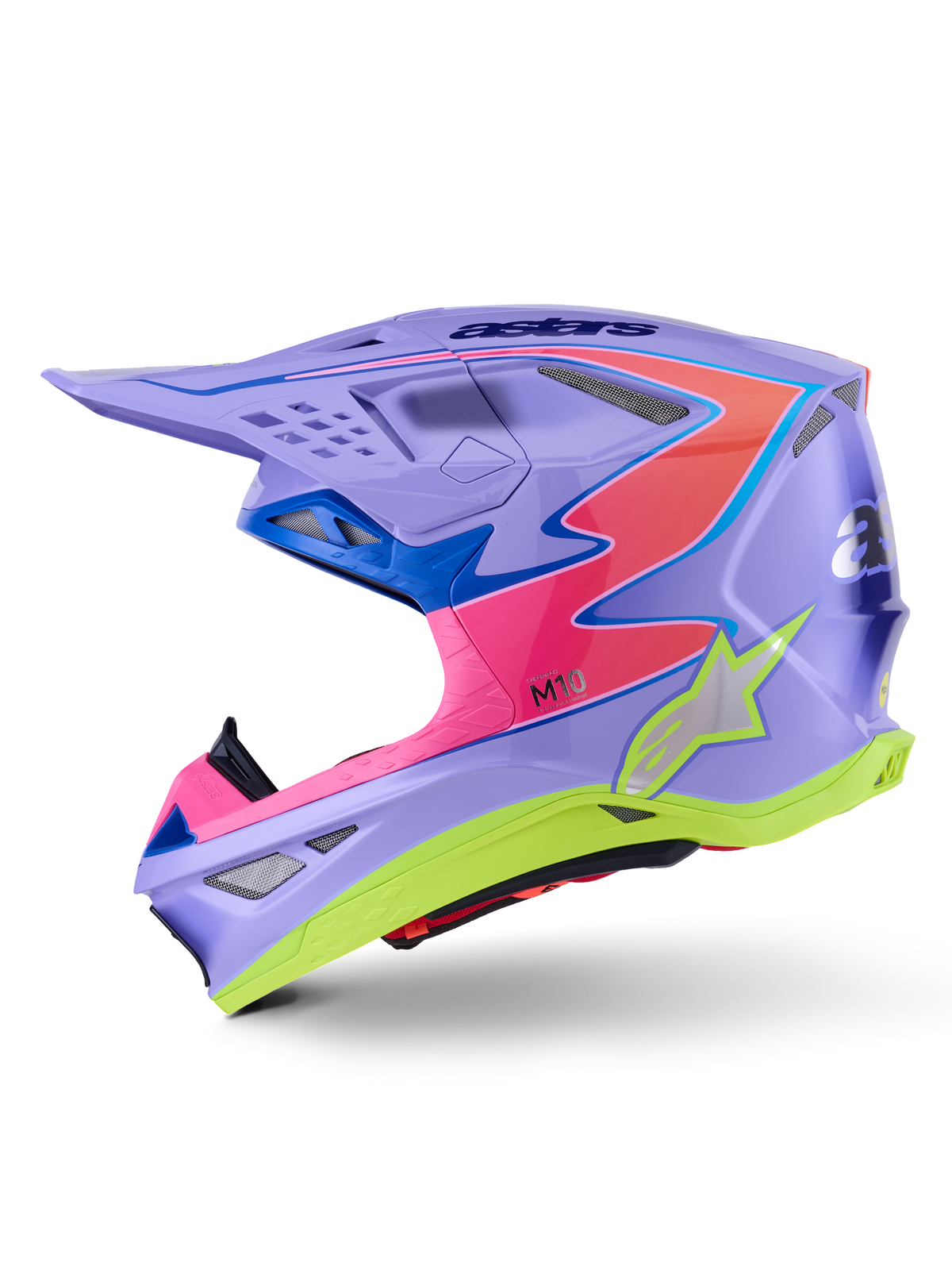 Alpinestars Limited Edition Supertech M10 Jett Lawrence R01 Helmet - Purple/Pink Fluo/Yellow Fluo Glossy