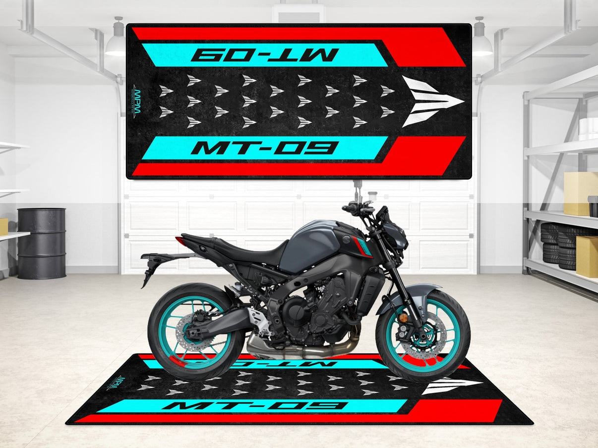 Designed Pit Mat for Yamaha MT-09 Motorcycle - MM7117 MPM Motorcycle Mat