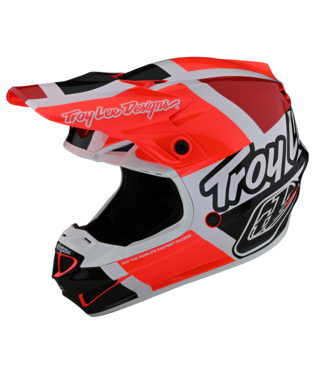 Troy Lee Designs SE4 POLYACRYLITE HELMET- QUATTRO - RED / CHARCOAL - LiveTheGnar