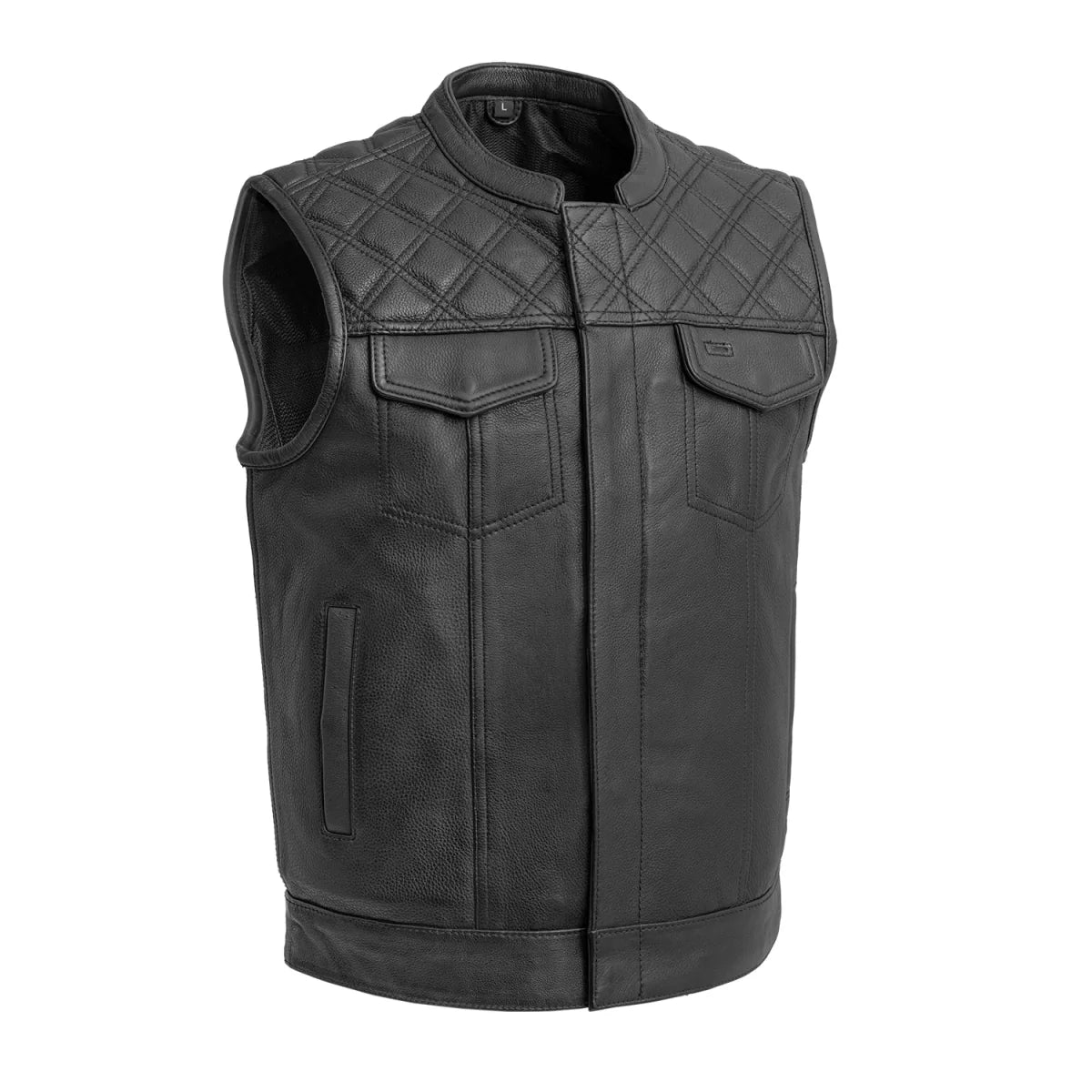 Downside Men's Motorcycle Leather Vest First Manufacturing Company