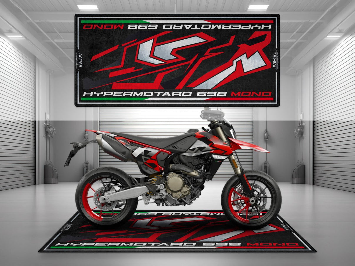 Designed Pit Mat for Ducati Hypermotard 698 Mono RVE Motorcycle - MM4105 MPM Motorcycle Mat