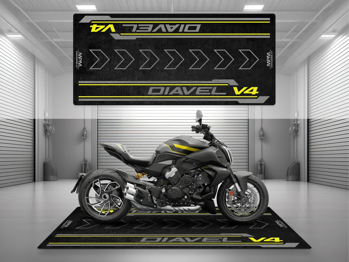 Designed Pit Mat for Ducati Diavel V4 Motorcycle - MM7170 MPM Motorcycle Mat