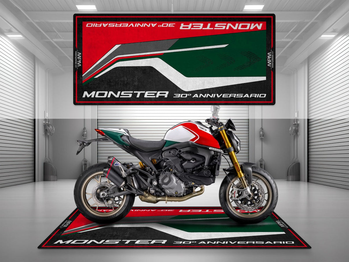 Motorcycle Mat for Ducati Monster 30th Anniversario Motorcycle - MM4106 MPM Motorcycle Mat
