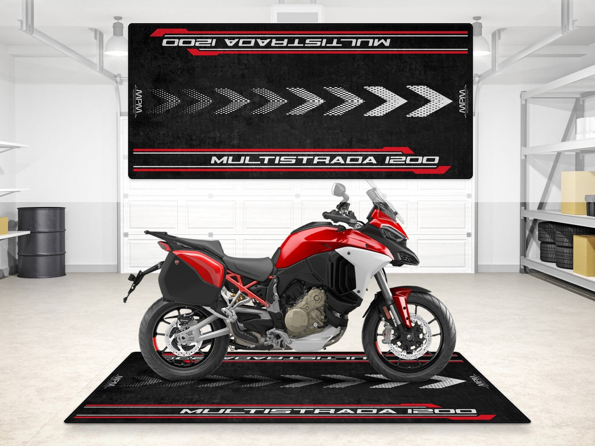 Designed Pit Mat for Ducati Multistrada 1200 Motorcycle - MM7180 MPM Motorcycle Mat