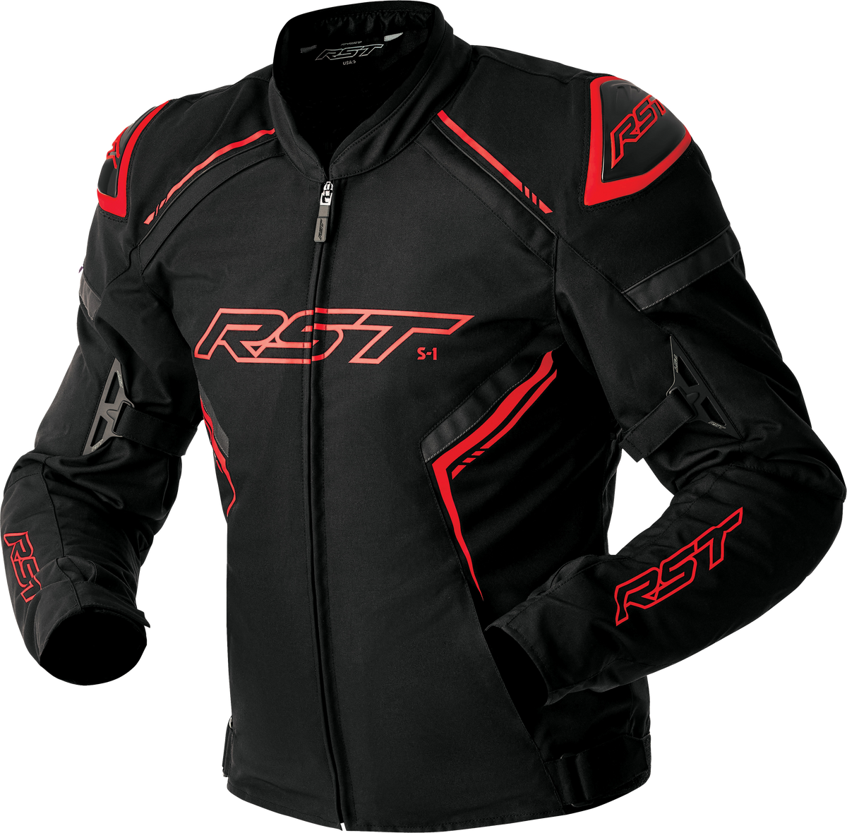 RST S-1 D3O Textile Jacket - Black/Grey/Red