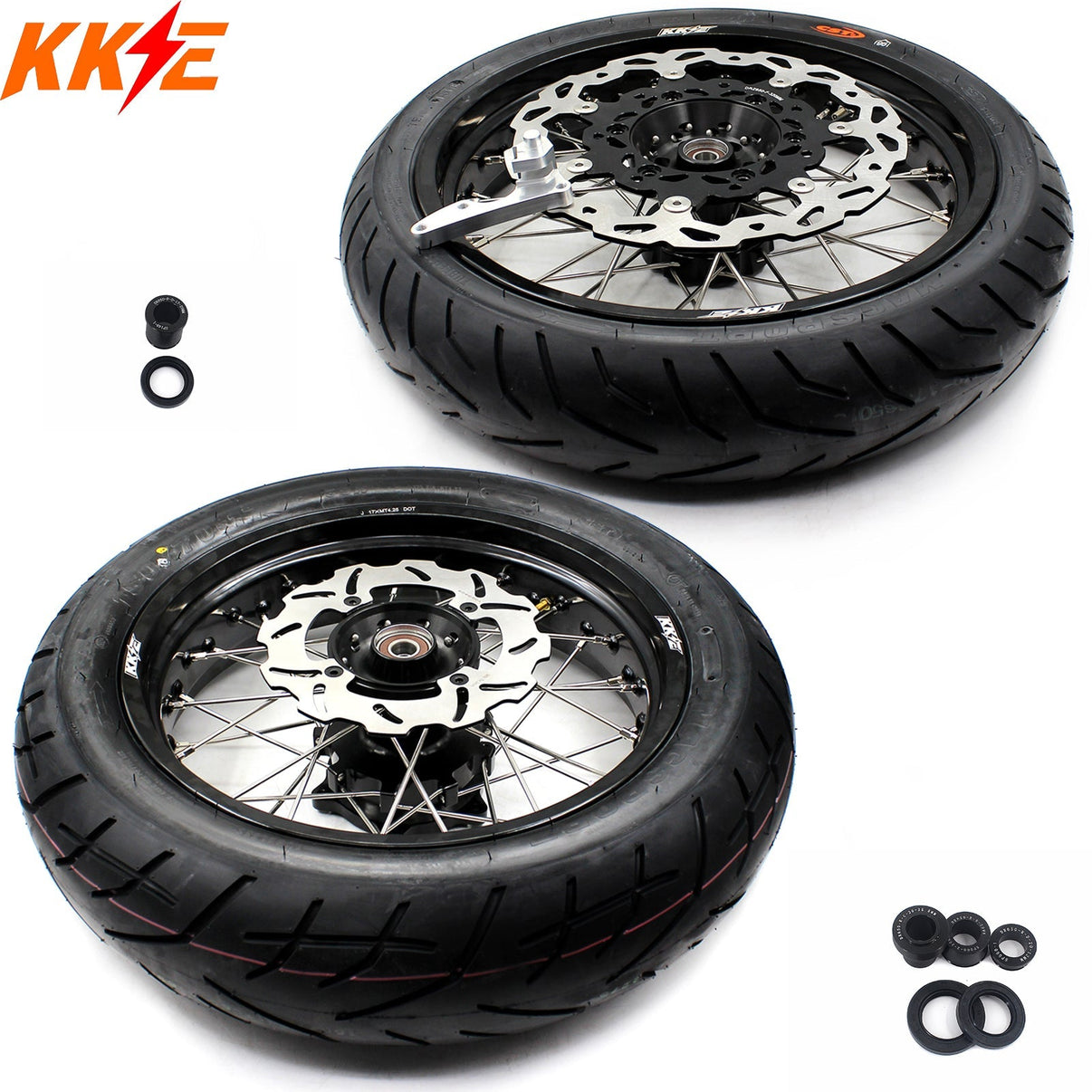 KKE 3.5/4.25*17" Cush Drive Wheels For SUZUKI DR650SE 1996-2021 CST Tires KKE Racing