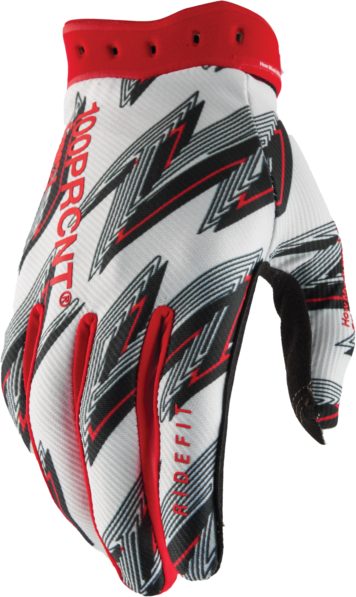 100% Ridefit Gloves - White/Red