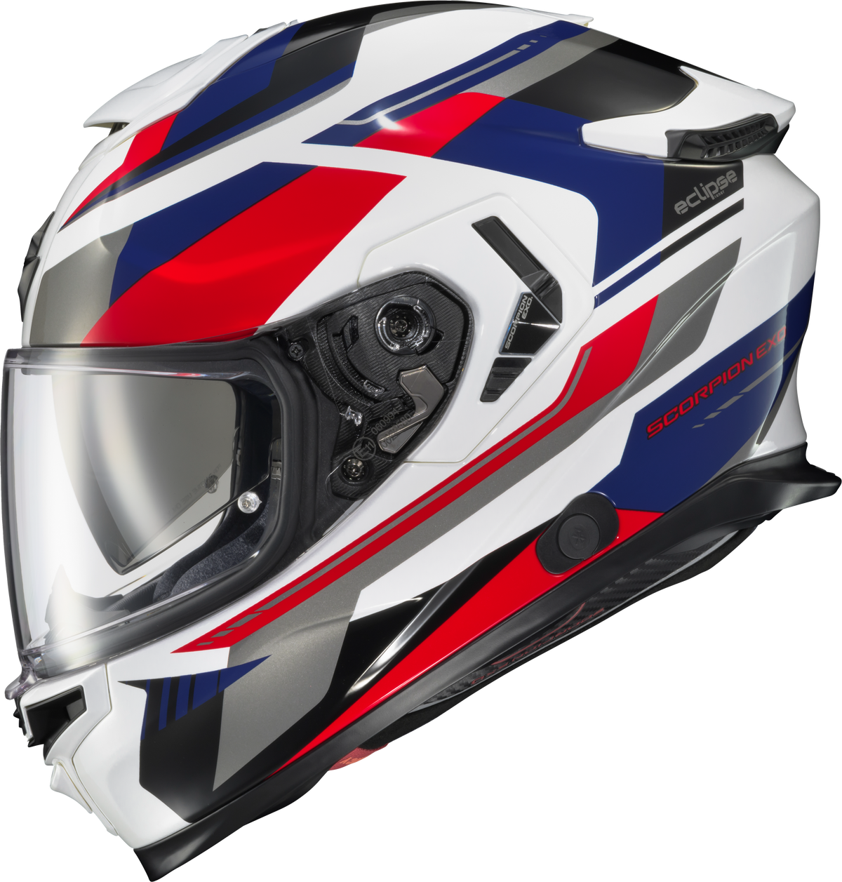 Scorpion EXO-ECLIPSE Full Face Helmet - Lunar White/Red/Blue