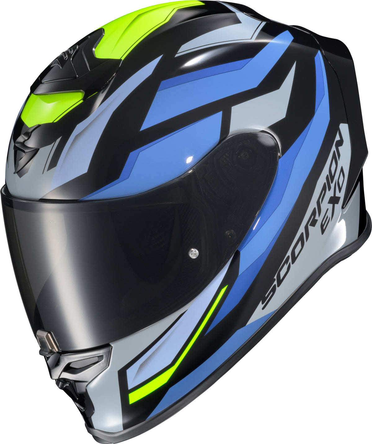Scorpion EXO-R1 Air Full Face Helmet - Raven Black/Blue/Hi-Viz