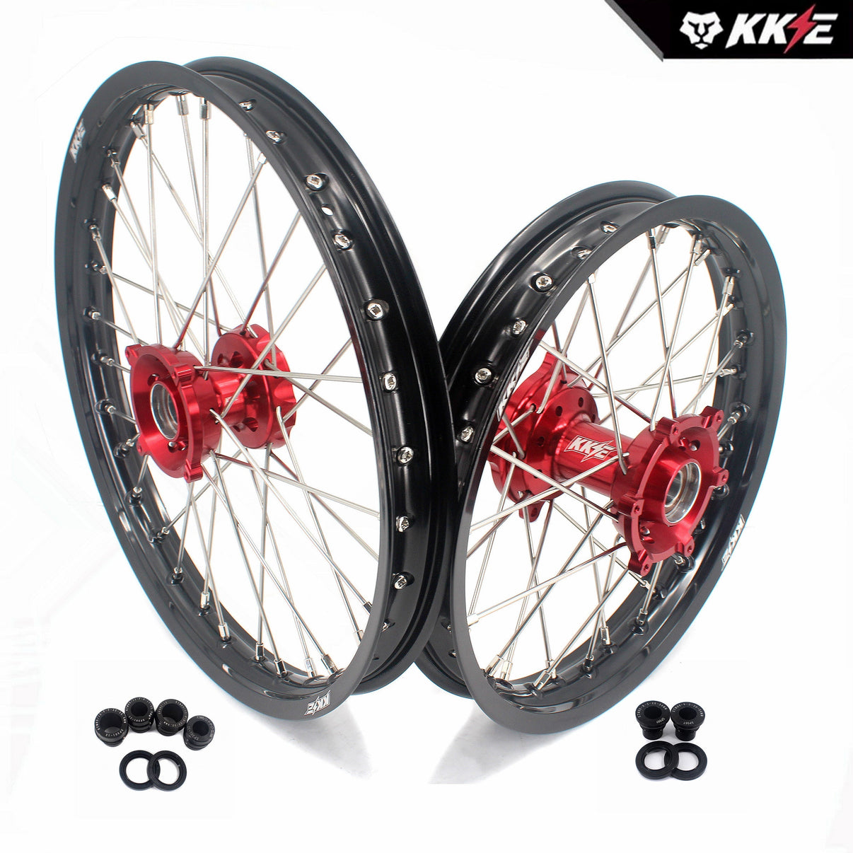 KKE 17"*1.4/14"*1.6 Small Kid's Wheels For KTM SX 85 GAS GAS MC85 2021-2024 Red Hub KKE Racing