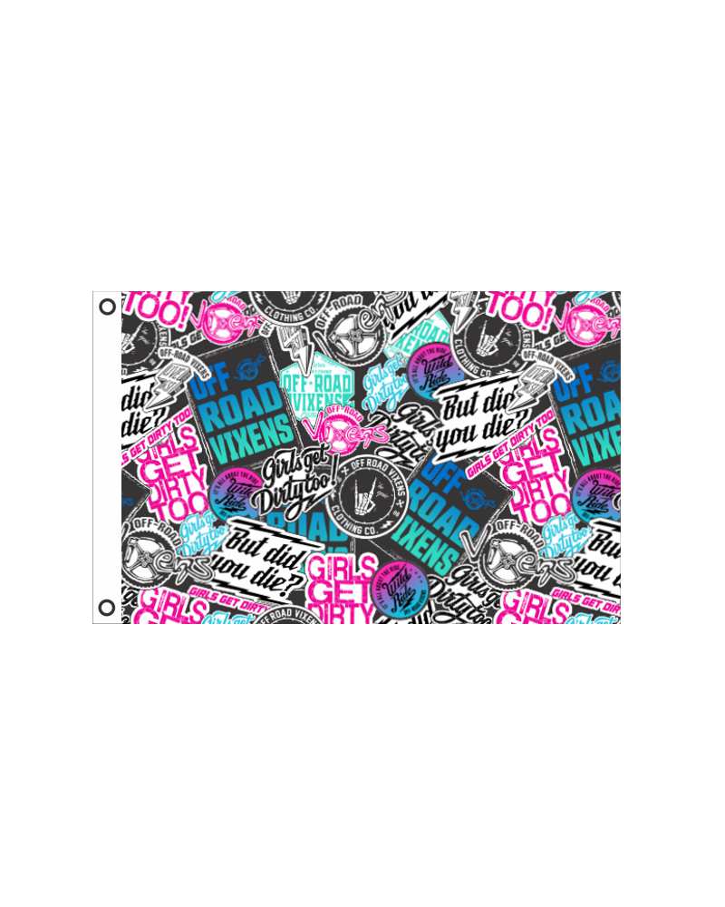 Graffiti Flag 12" x 18" OFF-ROAD VIXENS CLOTHING CO.