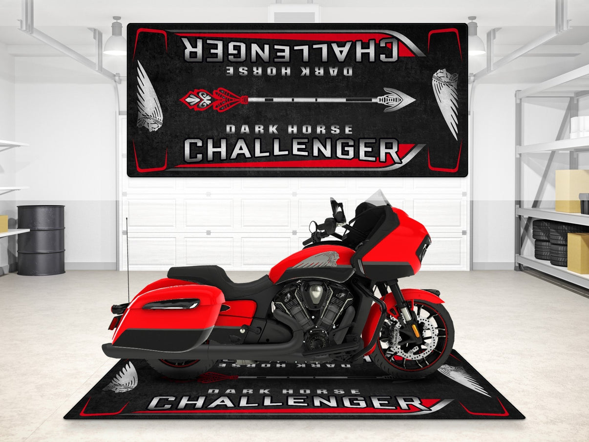 Designed Pit Mat for Indian Challenger Dark Horse Motorcycle - MM7332 MPM Motorcycle Mat