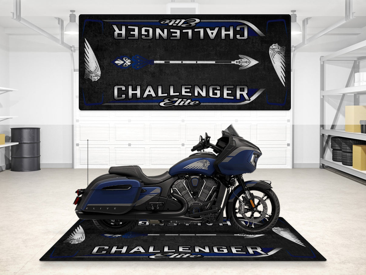 Designed Pit Mat for Indian Challenger Elite Motorcycle - MM7334 MPM Motorcycle Mat