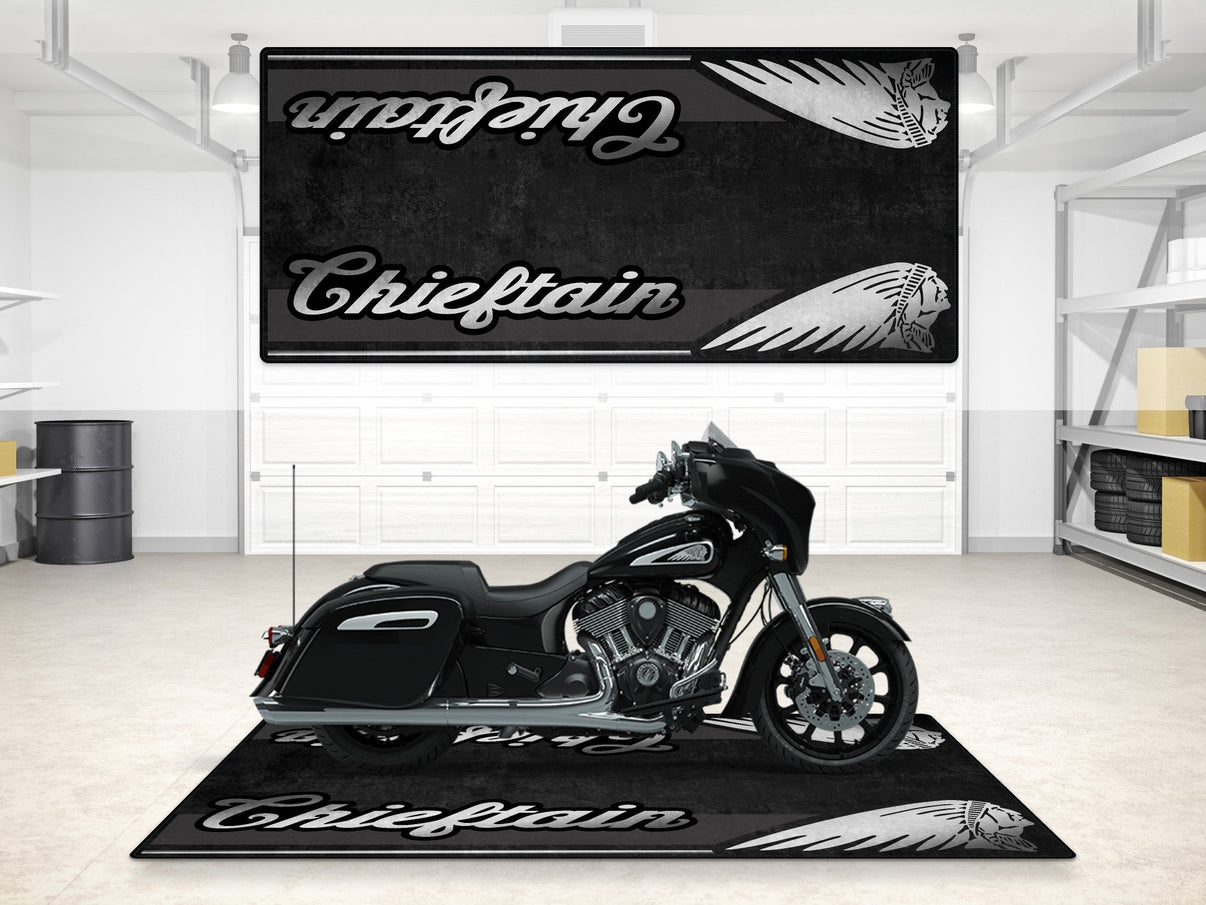 Designed Pit Mat for Indian Chieftain Motorcycle - MM7327 MPM Motorcycle Mat